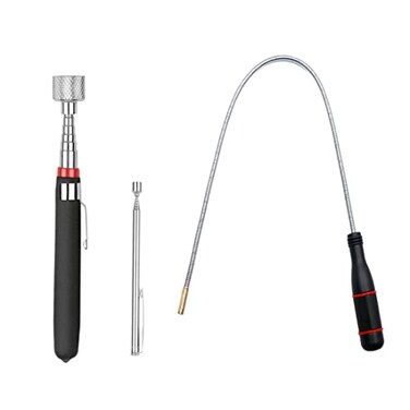 KITEVICH 3 Pack Telescoping Magnet Pick-up Tool Set - Retrieving Telescoping Magnet Pickup Tools，Extendable Magnetic Pick Up Tools，Bendable Spring Magnet Stick