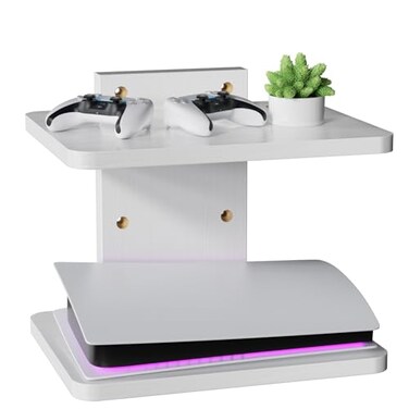 WALI 2 Tier Floating TV Wall Shelf for Projector, DVD Player
