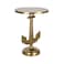 Creative Co-Op Round Nautical Accent Table with Anchor Base in Cast Iron, Gold Finish
