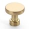 Amerdeco 10 Pack Brushed Brass Kitchen Cabinet Knobs Single Hole Cabinet Pulls Round Gold Drawer Knobs Dresser Knob for Bathroom Cabinets