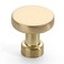 Amerdeco 10 Pack Brushed Brass Kitchen Cabinet Knobs Single Hole Cabinet Pulls Round Gold Drawer Knobs Dresser Knob for Bathroom Cabinets