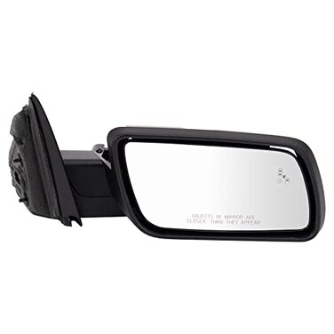 TRQ Passenger Side Mirror Power Heated Memory Smooth Black with Puddle