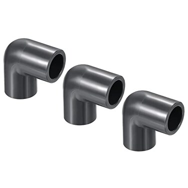 PATIKIL UPVC Pipe Fitting Elbow Schedule 80 1/2" Socket, 3 Pack 90 Degree Adapter Connector, Gray