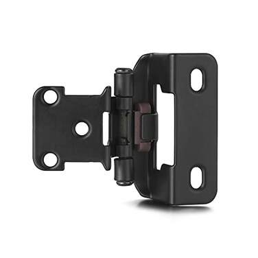 Vallecloud Matte Black Kitchen Cabinet Hinges, 1/2” Overlay, 4 Pack