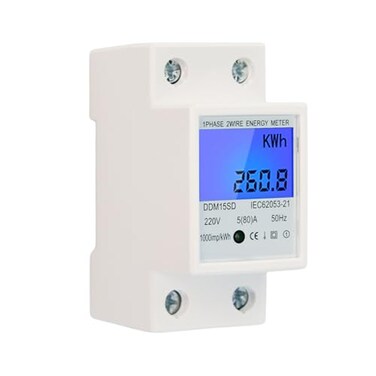 Flylin Single Phase Energy Meter 5-80A DDM15SC LCD Digital Display