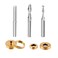 SpeTool Router Inlay Kit, Solid Brass Inlay Bushing Kit Includes 1/8 Inch and 1/4 Inch Cutting Diameter with 1/4 Shank Carbide Spiral Upcut Bit, Router Bushing Guide Set for Wood