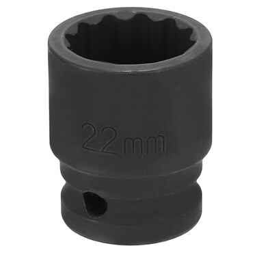 HARFINGTON 12-Point Impact Socket 1/2" Drive 22mm Cr-V Shallow Socket