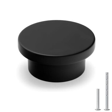 Goldenwarm Matte Black Cabinet Knobs 12 Pack 1-5/8 Inch