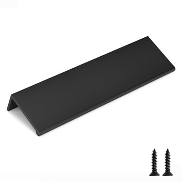 Goldenwarm 25 Pack 5in Black Finger Edge Pulls for Kitchen Handles
