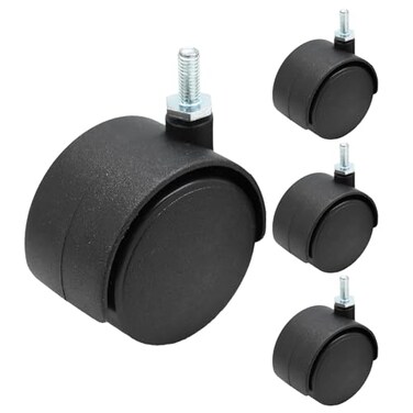 suiwotin 4pcs 2 Inch Swivel Caster Wheels, M6 Threaded Stem