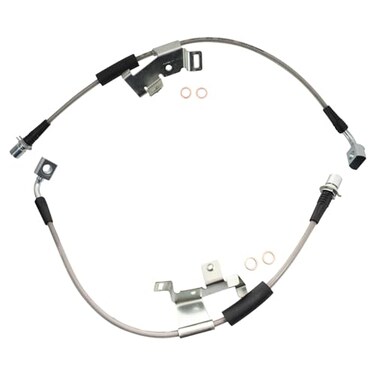TRQ Performance Front DriverPassenger Brake Hose Set 2pc