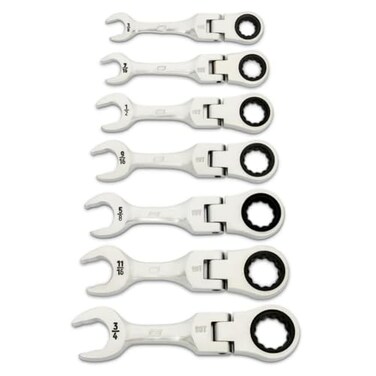 GEARWRENCH 7 Pc 90T SAE Stubby Ratcheting Combination Wrench Set86878