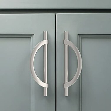 Amerdeco 10 Pack Brushed Satin Nickel Cabinet Pulls 5 Inch(128MMHole Centers Kitchen Cabinet Handles Hardware Kitchen Handles for Cabinets Cupboard Handles Drawer Pulls