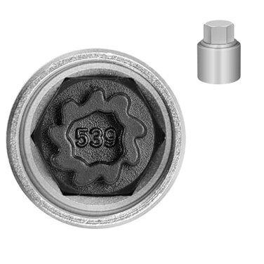 JEUCLEL 539 Wheel Locking Nut Key for VW, Socket Adapter (OD 28mm-ID 25mm