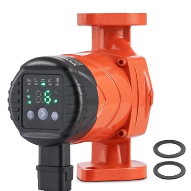 VEVOR E007-2F2 High Efficiency Circulator Pump,42W 16 GPM Recirculating Pump, EMC Automatic Hot Water Circulation Pump 1" NPT Flange Circulator for Home Water Heater System