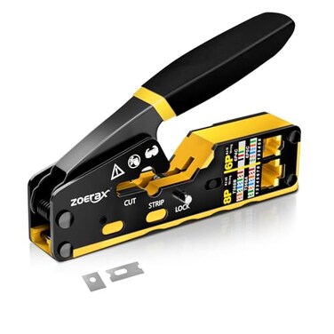 ZOERAX RJ45 Crimping Tool Ethernet Crimp Tool Crimper, Yellow