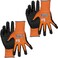 KLEIN TOOLS 60580 Work Gloves, Knit Dipped Cut Resistant ANSI A1 Nitrile Coated Gloves, Nylon-Spandex, Touchscreen Capable, Medium, 2-Pair