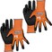 KLEIN TOOLS 60580 Work Gloves, Knit Dipped Cut Resistant ANSI A1 Nitrile Coated Gloves, Nylon-Spandex, Touchscreen Capable, Medium, 2-Pair