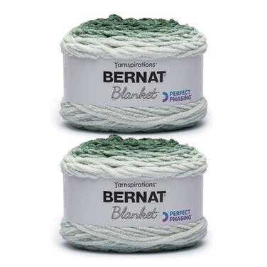 Bernat Blanket Perfect Phasing Soft Crochet Yarn, Forest 2-Pack