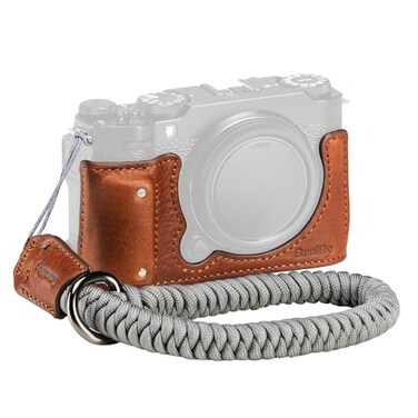 SMALLRIG Leather Half Case Kit for FUJIFILM X-M5, Including Wrist Strap