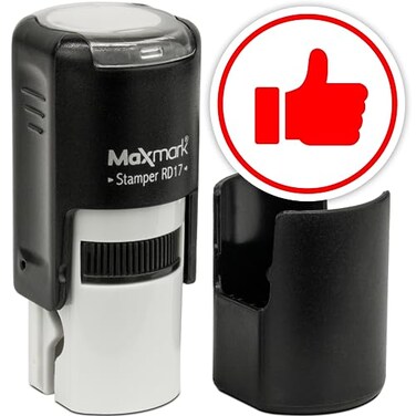MaxMark Round Self Inking Emoji Stamp - Like - Red Ink