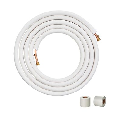 VEVOR 25FT Mini Split Line Set, 1/4"3/8" O.D. Copper Pipes Tubing with Triple-Layer InsulationWrapping Strips for Mini Split Air Conditioner AC Refrigerant HVAC Heat Pump System