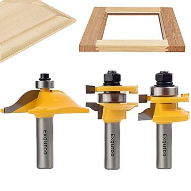 Exqutoo 3PCS 1/2" Shank Router Bit Set