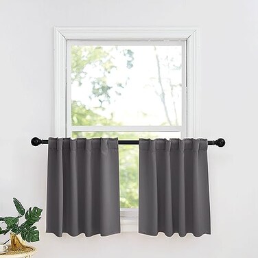 RYB HOME Small Window Curtains, Blackout Curtains for Kitchen Bathroom