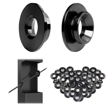 Muzata 40Pack Black Cable Railing Hardware Angle Protector Sleeve CR79