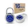 LanuBe Lock Standard Dial Combination Padlock 16 Pack Wide 2-in Blue Dial