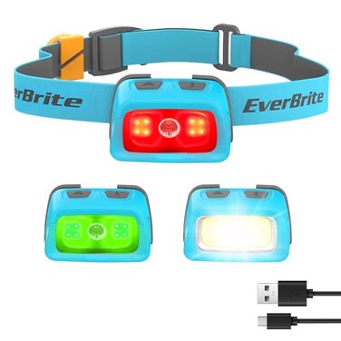 EverBrite 350LM Rechargeable Headlamp with Red White Green Light