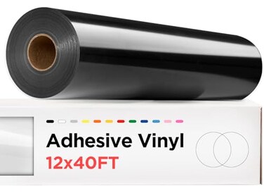 Sooez Black Permanent Vinyl - 12" x 40 FT Adhesive Roll
