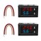 Exqutoo 2Pack 0.28" Digital Voltmeter Ammeter DC 0-100V 10A, RedBlue Dual LED