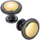 KOOFIZO 10 Pack GoldBlack Cabinet Knobs Round Single Hole Pulls 1960s