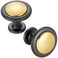 KOOFIZO 10 Pack GoldBlack Cabinet Knobs Round Single Hole Pulls 1960s