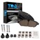 TRQ Front Ceramic Brake Pad Set Includes Hardware and Contact Point Grease