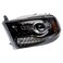 TRQ Driver Side Headlight Assembly Halogen Black Bezel Chrome Projection