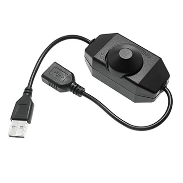 Maxmoral LED Strip Light Dimmer Switch 5V DC USB Female to Male Extension Cable with Rotary Switch Controller for LED Strip Light (Black