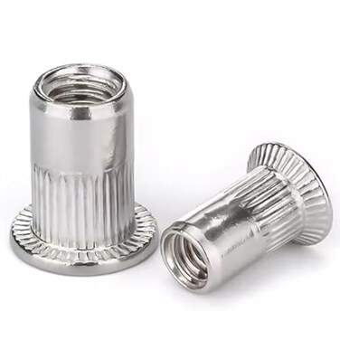 Instockbolts M8 Stainless Rivet Nuts, 304 Stainless Steel Threaded Insert Nut Nutsert Rivnuts, 50Pcs