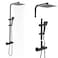 BWE Black Exposed Shower System, 10-Inch Rain HeadHandheld, Brass