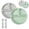 PandaEar 2 Pack Silicone Baby Feeding Set, Suction PlatesSpoons