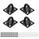 HOMPER 4 Pcs M6 Pad Eye Plates Black Marine Hardware Staple Hook Loop