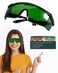 LIGHTMEUP Red Light Therapy Glasses Eye Protection for InfraredLED Sessions Deep Green Goggles with 200-2000nm Harmful Wavelength Blocking, Maintain Visibility Full-Coverage Adjustable Leg