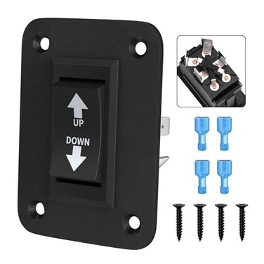 DaierTek UP Down Momentary Reverse Polarity Switch 12V 30A DPDT Polarity Reversing Switch RV Power Jack for 5th Wheel Tongue Trailer Stabilizer