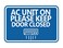 Signs ByLITA Classic Framed AC Unit On Please Keep Door Closed Sign (Blue- Small
