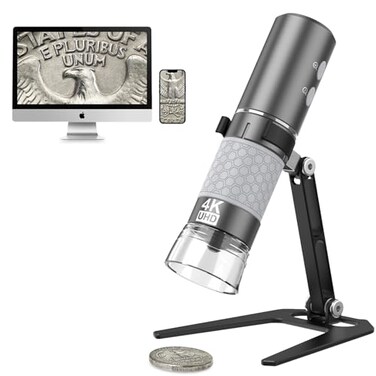 Cainda 4K Digital Microscope for iPhone Android Phone and Windows Mac PC