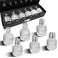 JEUCLEL 6PCS 3/4" Drive Torx StarTriple Square Spline Bit Socket Set