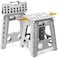 Delxo 16 Inch Folding Step Stool,Foldable Step Stool for Adults Grey