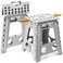 Delxo 16 Inch Folding Step Stool,Foldable Step Stool for Adults Grey