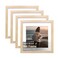 KINLINK 9x9 Picture Frames 4 Pack Natural Solid Wood Square Frames